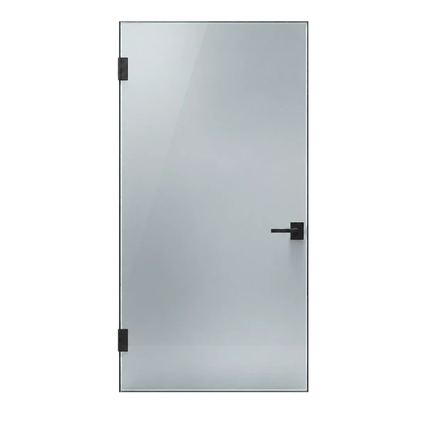 Porte en verre dépoli sans cadre, vue de face — Binaa