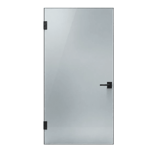 Porte en verre dépoli sans cadre, vue de face — Binaa