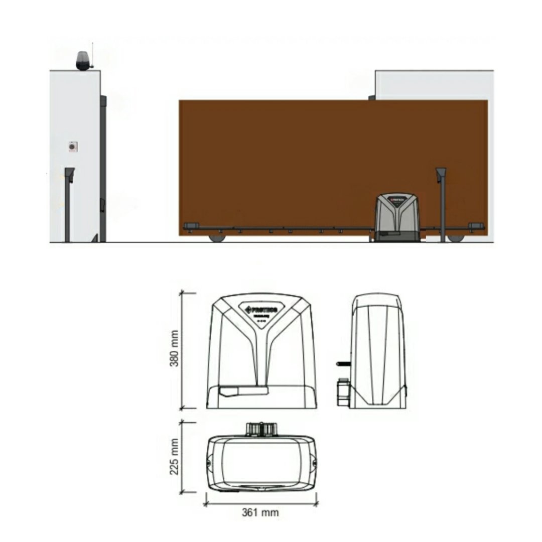 Kit motorisation automatisme de portail coulissant Matrix 25 [PROTECO] - PROTECO - Binaa