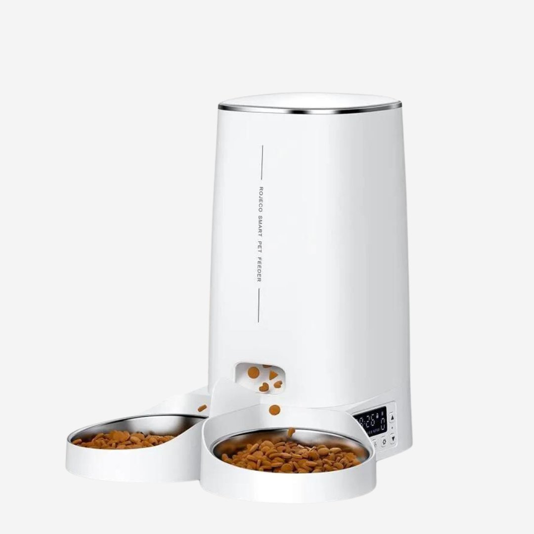 Charger l'image dans la galerie, Mangeoire distributeur automatique croquettes 2 bols 4L Rojeco Wifi - ROJECO - Binaa