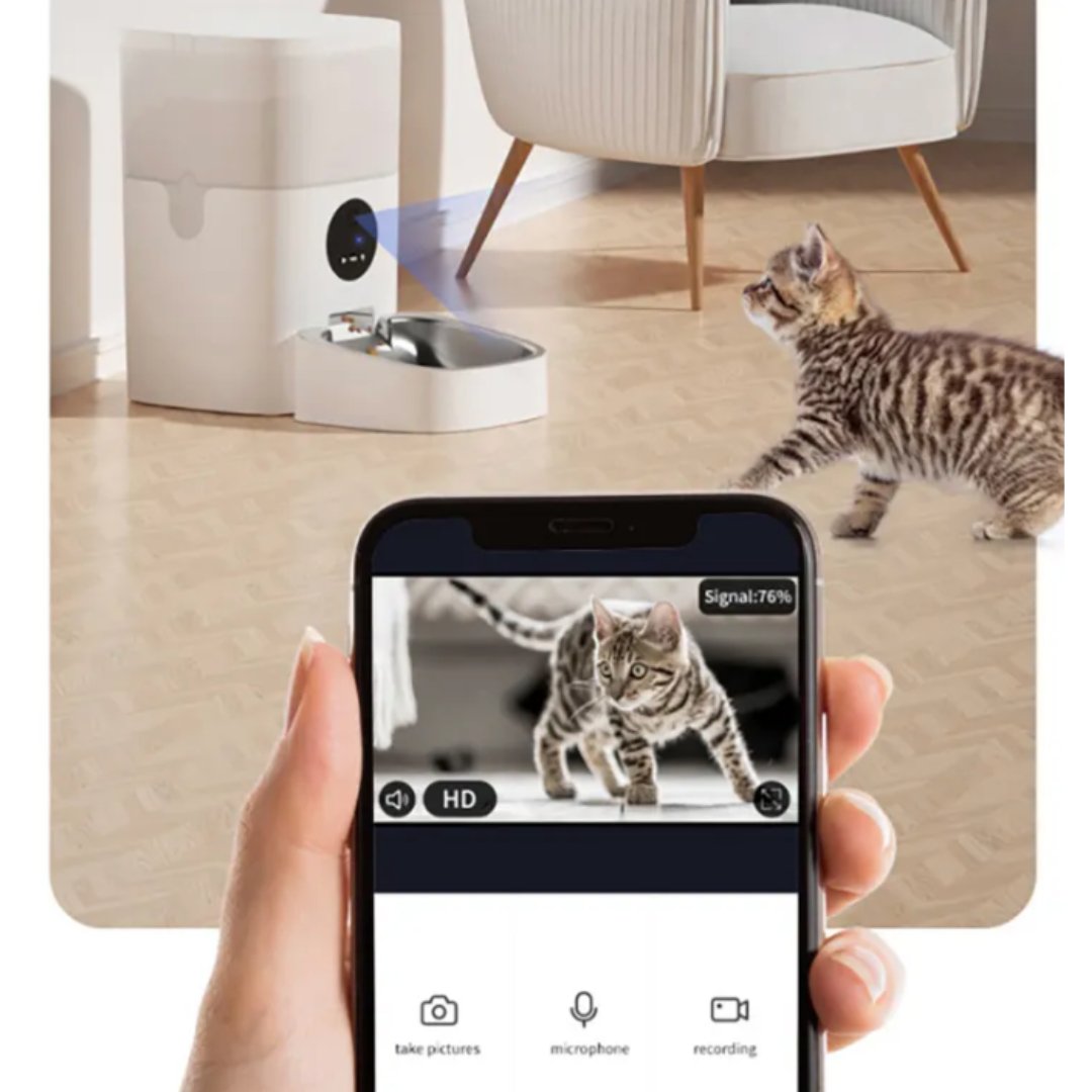 Mangeoire distributeur automatique croquettes avec caméra PetGuard Pro Wifi - PETGUARD - Binaa