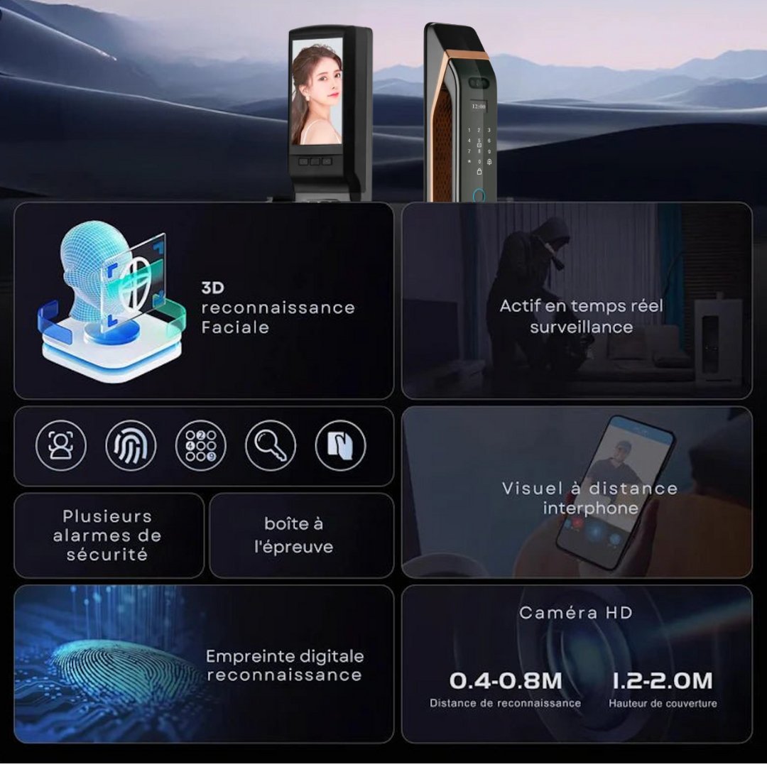 Serrure intelligente QM40 Face ID - MOTAXO - Binaa