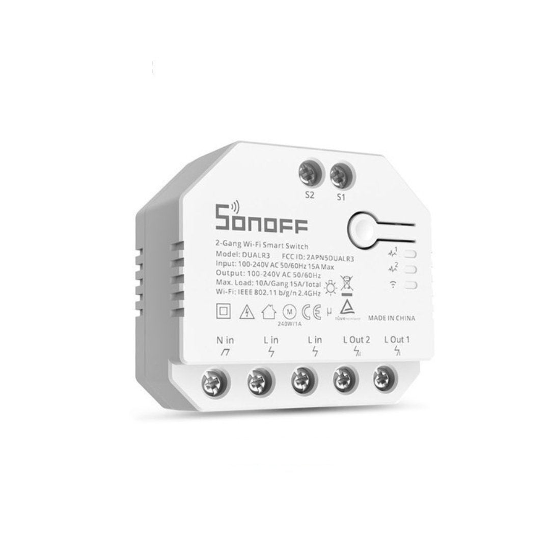 Interrupteur contrôleur de rideau connectée Sonoff Dual R3 Wi-Fi⎜SONOFF –  Binaa