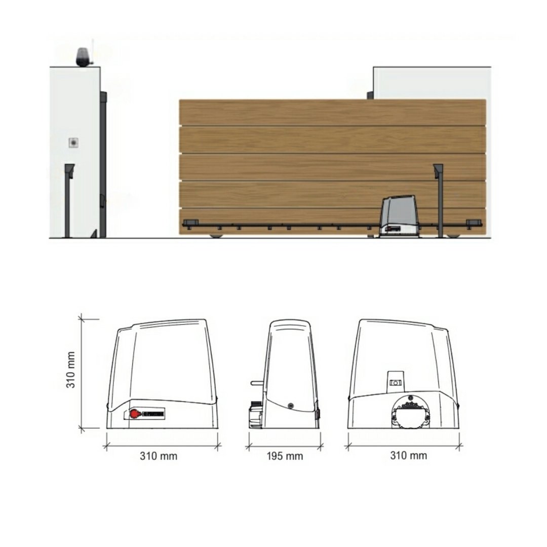 Kit motorisation automatisme de portail coulissant Meko 5 [PROTECO] - PROTECO - Binaa