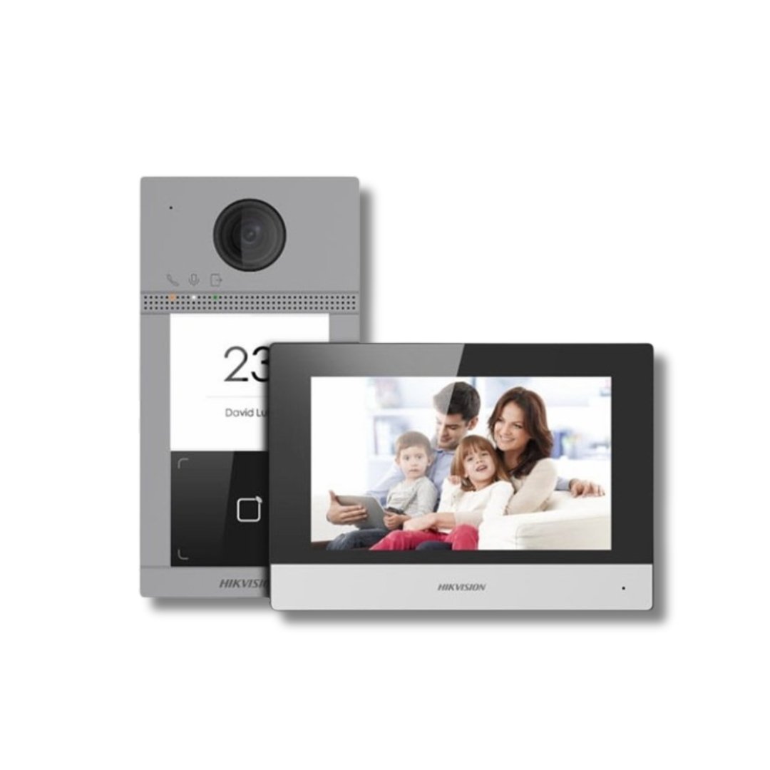 Charger l'image dans la galerie, Sonnette intelligente vidéophone sans fil lecteur de badge Hikvision DS-KIS604-P(B) [HIKVISION] - HIKVISION - Binaa